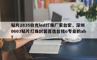 贴片2835白光led灯珠厂家台宏，深圳0603贴片灯珠封装首选台铭o专业的ab？