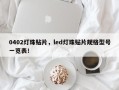 0402灯珠贴片，led灯珠贴片规格型号一览表！