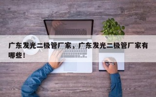 广东发光二极管厂家，广东发光二极管厂家有哪些！