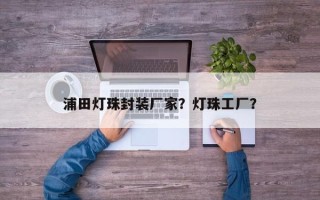 浦田灯珠封装厂家？灯珠工厂？