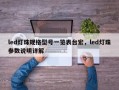 led灯珠规格型号一览表台宏，led灯珠参数说明详解