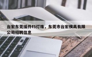 台宏东莞插件f5灯珠，东莞市台宏模具有限公司招聘信息