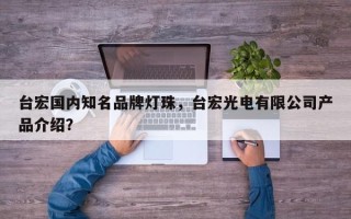 台宏国内知名品牌灯珠，台宏光电有限公司产品介绍？