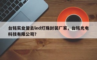 台铭实业皆去led灯珠封装厂家，台铭光电科技有限公司？
