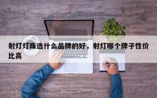 射灯灯珠选什么品牌的好，射灯哪个牌子性价比高