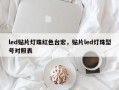 led贴片灯珠红色台宏，贴片led灯珠型号对照表