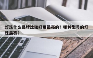 灯珠什么品牌比较好用最亮的？哪种型号的灯珠最亮？