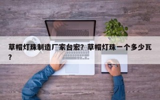 草帽灯珠制造厂家台宏？草帽灯珠一个多少瓦？