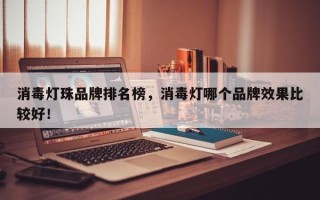 消毒灯珠品牌排名榜，消毒灯哪个品牌效果比较好！
