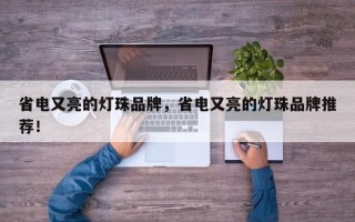 省电又亮的灯珠品牌，省电又亮的灯珠品牌推荐！
