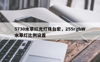 5730水草红光灯珠台宏，255rgbW水草灯比例设置