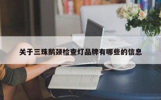 关于三珠鹅颈检查灯品牌有哪些的信息