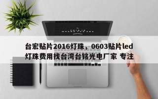 台宏贴片2016灯珠，0603贴片led灯珠费用找台湾台铭光电厂家 专注