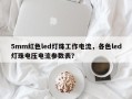 5mm红色led灯珠工作电流，各色led灯珠电压电流参数表？